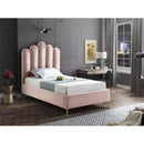 Color_Pink  Size_Twin  -- Lily Pink Velvet Upholstered Twin Bed IMAGE 2