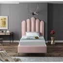  Color_Pink  Size_Twin  -- Lily Pink Velvet Upholstered Twin Bed IMAGE 4
