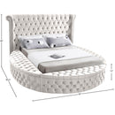  Color_Cream Size_Full -- Luxus Cream Velvet Upholstered Full Bed IMAGE 11