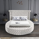  Color_Cream  Size_Full  -- Luxus Cream Velvet Upholstered Full Bed IMAGE 6