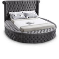  Color_Grey  Size_Full  -- Luxus Grey Velvet Upholstered Full Bed IMAGE 1