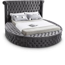  Color_Grey  Size_Full  -- Luxus Grey Velvet Upholstered Full Bed IMAGE 1