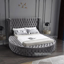  Color_Grey  Size_Full  -- Luxus Grey Velvet Upholstered Full Bed IMAGE 3
