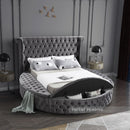 Color_Grey  Size_Full  -- Luxus Grey Velvet Upholstered Full Bed IMAGE 4