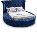  Color_Navy  Size_Full  -- Luxus Navy Velvet Upholstered Full Bed IMAGE 1