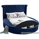  Color_Navy  Size_Full  -- Luxus Navy Velvet Upholstered Full Bed IMAGE 2