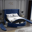  Color_Navy  Size_Full  -- Luxus Navy Velvet Upholstered Full Bed IMAGE 8