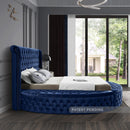  Color_Navy  Size_Full  -- Luxus Navy Velvet Upholstered Full Bed IMAGE 9