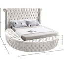 Meridian Luxus Cream Velvet King Bed (3 Boxes) IMAGE 11