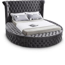  Color_Grey  Size_King  -- Luxus Grey Velvet Upholstered King Bed IMAGE 1