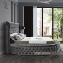  Color_Grey  Size_King  -- Luxus Grey Velvet Upholstered King Bed IMAGE 9