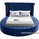 Color_Navy  Size_King  -- Luxus Navy Velvet Upholstered King Bed IMAGE 5
