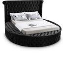  Color_Black  Size_Queen  -- Luxus Black Velvet Upholstered Queen Bed IMAGE 1