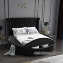  Color_Black  Size_Queen  -- Luxus Black Velvet Upholstered Queen Bed IMAGE 4