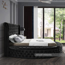  Color_Black  Size_Queen  -- Luxus Black Velvet Upholstered Queen Bed IMAGE 9