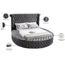 Meridian Luxus Grey Velvet Queen Bed (3 Boxes) IMAGE 13
