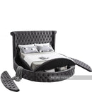  Color_Grey  Size_Queen  -- Luxus Grey Velvet Upholstered Queen Bed IMAGE 8
