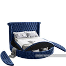  Color_Navy  Size_Queen  -- Luxus Navy Velvet Upholstered Queen Bed IMAGE 7