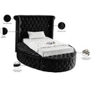  Color_Black  Size_Twin  -- Luxus Black Velvet Upholstered Twin Bed IMAGE 12