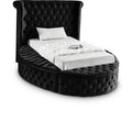  Color_Black Size_Twin -- Meridian Luxus Upholstered Platform Bed with Storage IMAGE 1