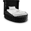  Color_Black  Size_Twin  -- Luxus Black Velvet Upholstered Twin Bed IMAGE 1