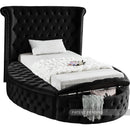  Color_Black  Size_Twin  -- Luxus Black Velvet Upholstered Twin Bed IMAGE 2