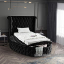  Color_Black  Size_Twin  -- Luxus Black Velvet Upholstered Twin Bed IMAGE 4