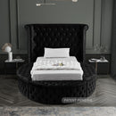  Color_Black  Size_Twin  -- Luxus Black Velvet Upholstered Twin Bed IMAGE 6