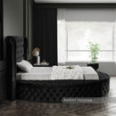  Color_Black  Size_Twin  -- Luxus Black Velvet Upholstered Twin Bed IMAGE 9
