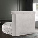  Color_Cream  Size_Twin  -- Luxus Cream Velvet Upholstered Twin Bed IMAGE 10