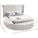  Color_Cream  Size_Twin  -- Luxus Cream Velvet Upholstered Twin Bed IMAGE 11