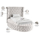 Meridian Luxus Cream Velvet Twin Bed (3 Boxes) IMAGE 12