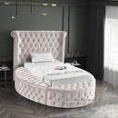  Color_Cream  Size_Twin  -- Luxus Cream Velvet Upholstered Twin Bed IMAGE 3