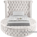  Color_Cream  Size_Twin  -- Luxus Cream Velvet Upholstered Twin Bed IMAGE 5