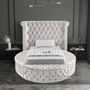  Color_Cream  Size_Twin  -- Luxus Cream Velvet Upholstered Twin Bed IMAGE 6