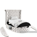  Color_Cream  Size_Twin  -- Luxus Cream Velvet Upholstered Twin Bed IMAGE 7