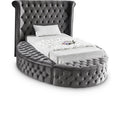  Color_Grey Size_Twin -- Luxus Grey Velvet Upholstered Twin Bed IMAGE 1