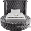  Color_Grey  Size_Twin  -- Luxus Grey Velvet Upholstered Twin Bed IMAGE 5