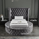  Color_Grey  Size_Twin  -- Luxus Grey Velvet Upholstered Twin Bed IMAGE 6