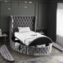  Color_Grey  Size_Twin  -- Luxus Grey Velvet Upholstered Twin Bed IMAGE 8