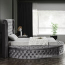  Color_Grey  Size_Twin  -- Luxus Grey Velvet Upholstered Twin Bed IMAGE 9