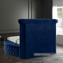  Color_Navy  Size_Twin  -- Luxus Navy Velvet Upholstered Twin Bed IMAGE 10