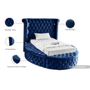  Color_Navy  Size_Twin  -- Luxus Navy Velvet Upholstered Twin Bed IMAGE 12