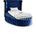  Color_Navy Size_Twin -- Luxus Navy Velvet Upholstered Twin Bed IMAGE 1