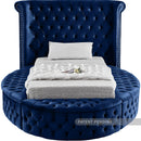  Color_Navy  Size_Twin  -- Luxus Navy Velvet Upholstered Twin Bed IMAGE 5
