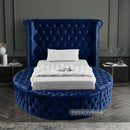  Color_Navy  Size_Twin  -- Luxus Navy Velvet Upholstered Twin Bed IMAGE 6