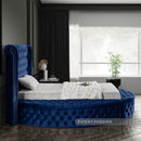  Color_Navy  Size_Twin  -- Luxus Navy Velvet Upholstered Twin Bed IMAGE 9