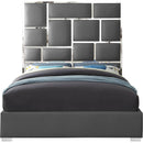  Color_Grey  Size_King  -- Milan Grey Vegan Leather Upholstered King Bed IMAGE 2