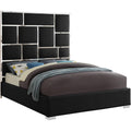  Color_Black Size_Queen -- Meridian Milan Upholstered Panel Bed IMAGE 1