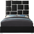  Color_Black  Size_Queen  -- Milan Black Vegan Leather Upholstered Queen Bed IMAGE 2
